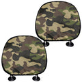 Army Green Camouflage Print Car Headrest Covers