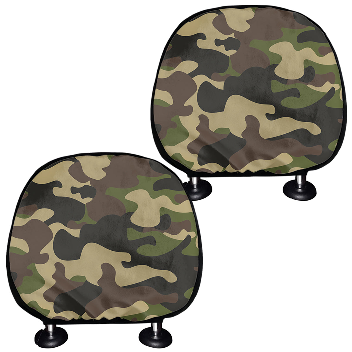 Army Green Camouflage Print Car Headrest Covers