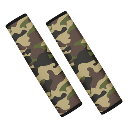 Army Green Camouflage Print Car Seat Belt Covers