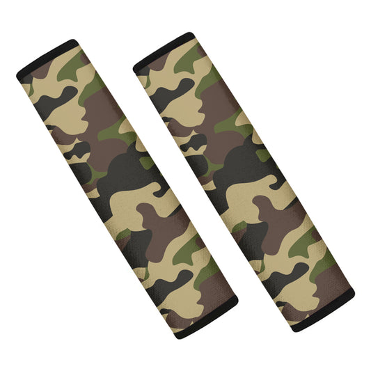 Army Green Camouflage Print Car Seat Belt Covers