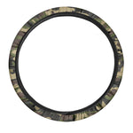 Army Green Camouflage Print Car Steering Wheel Cover