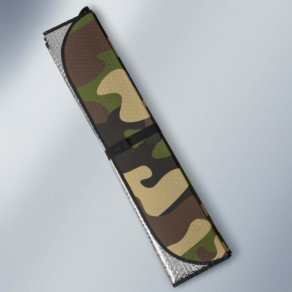 Army Green Camouflage Print Car Sun Shade GearFrost