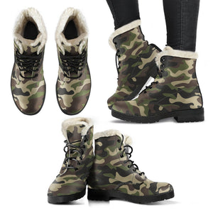 Army Green Camouflage Print Comfy Boots GearFrost