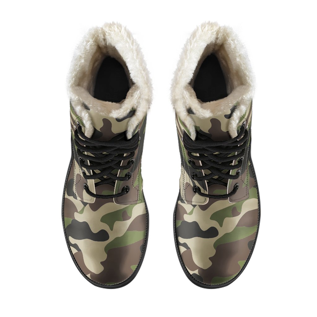Army Green Camouflage Print Comfy Boots GearFrost