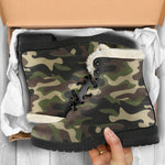 Army Green Camouflage Print Comfy Boots GearFrost