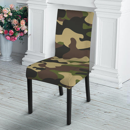 Army Green Camouflage Print Dining Chair Slipcover