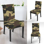 Army Green Camouflage Print Dining Chair Slipcover