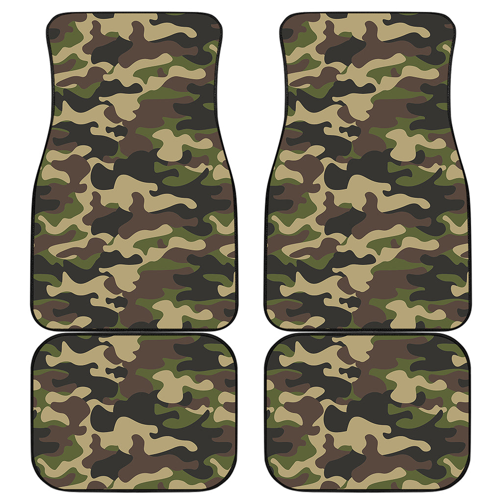 Army Green Camouflage Print Front and Back Car Floor Mats