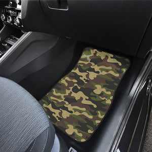 Army Green Camouflage Print Front and Back Car Floor Mats