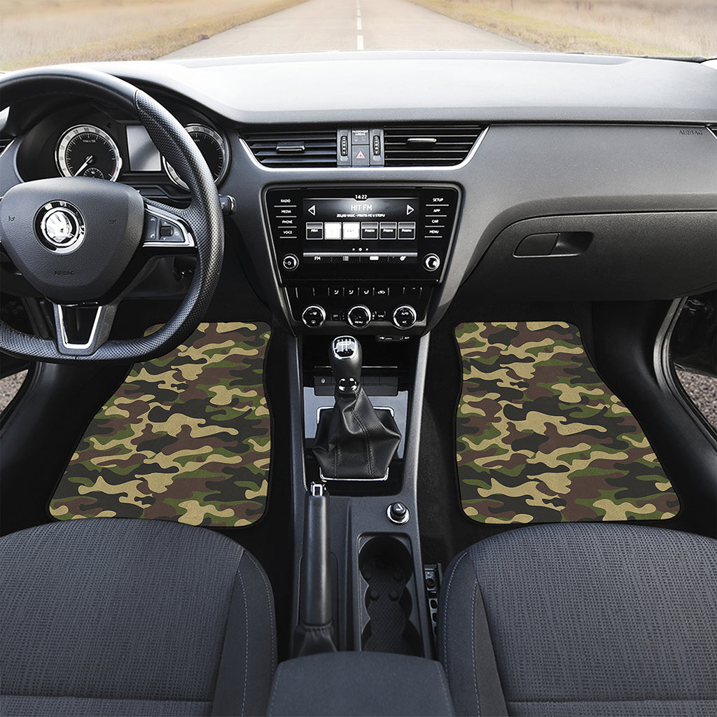 Army Green Camouflage Print Front Car Floor Mats