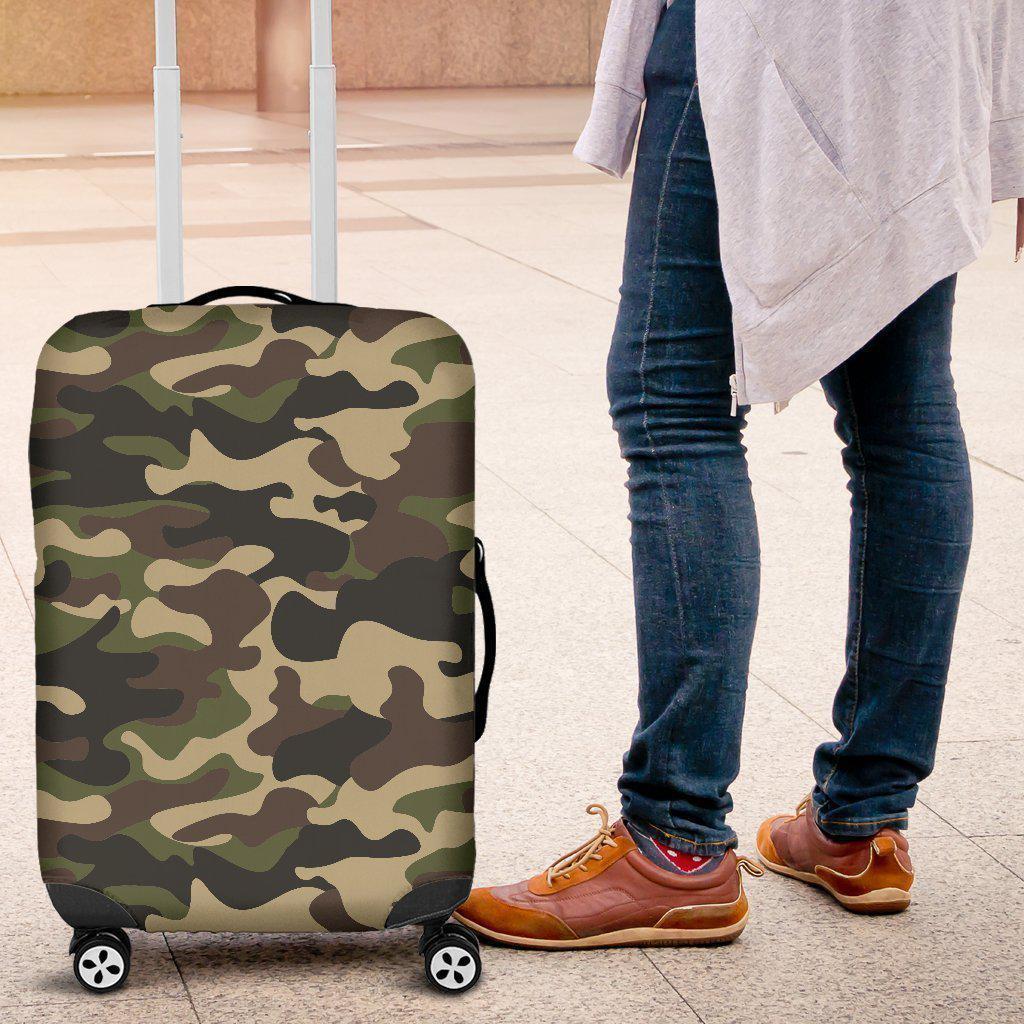 Army Green Camouflage Print Luggage Cover GearFrost