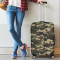 Army Green Camouflage Print Luggage Cover