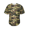 Army Green Camouflage Print Men's Baseball Jersey