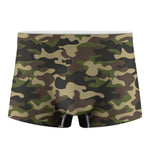 Army Green Camouflage Print Men's Boxer Briefs