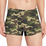 Army Green Camouflage Print Men's Boxer Briefs