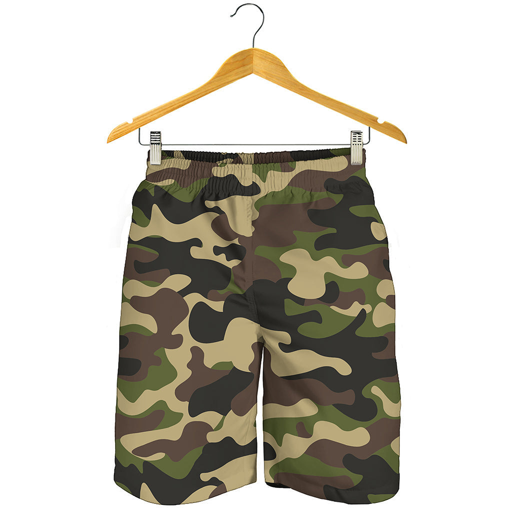 Army Green Camouflage Print Men's Shorts