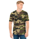 Army Green Camouflage Print Men's T-Shirt