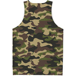 Army Green Camouflage Print Men's Tank Top