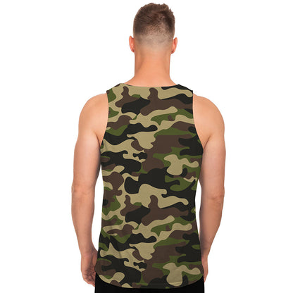 Army Green Camouflage Print Men's Tank Top