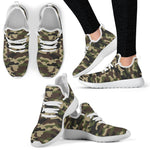 Army Green Camouflage Print Mesh Knit Shoes GearFrost