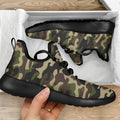 Army Green Camouflage Print Mesh Knit Shoes