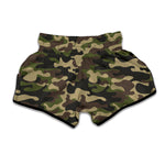 Army Green Camouflage Print Muay Thai Boxing Shorts