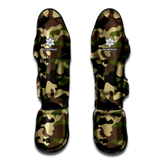 Army Green Camouflage Print Muay Thai Shin Guard