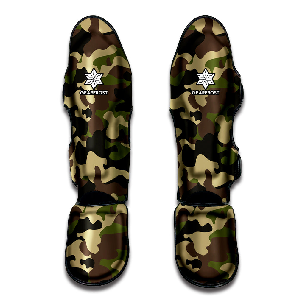 Army Green Camouflage Print Muay Thai Shin Guard