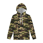 Army Green Camouflage Print Pullover Hoodie