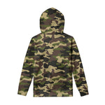 Army Green Camouflage Print Pullover Hoodie