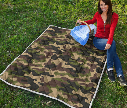 Army Green Camouflage Print Quilt