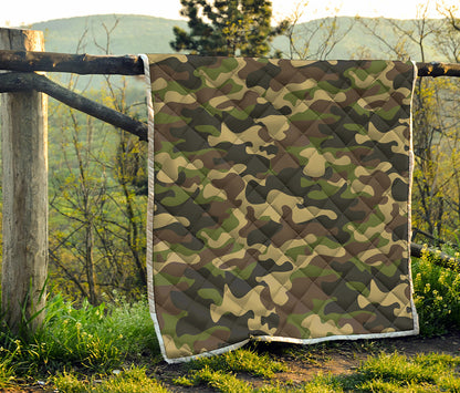 Army Green Camouflage Print Quilt