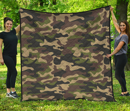 Army Green Camouflage Print Quilt