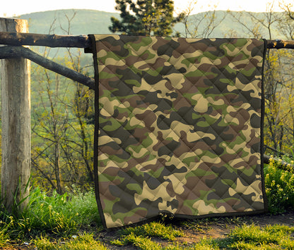Army Green Camouflage Print Quilt