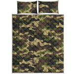 Army Green Camouflage Print Quilt Bed Set