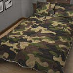 Army Green Camouflage Print Quilt Bed Set