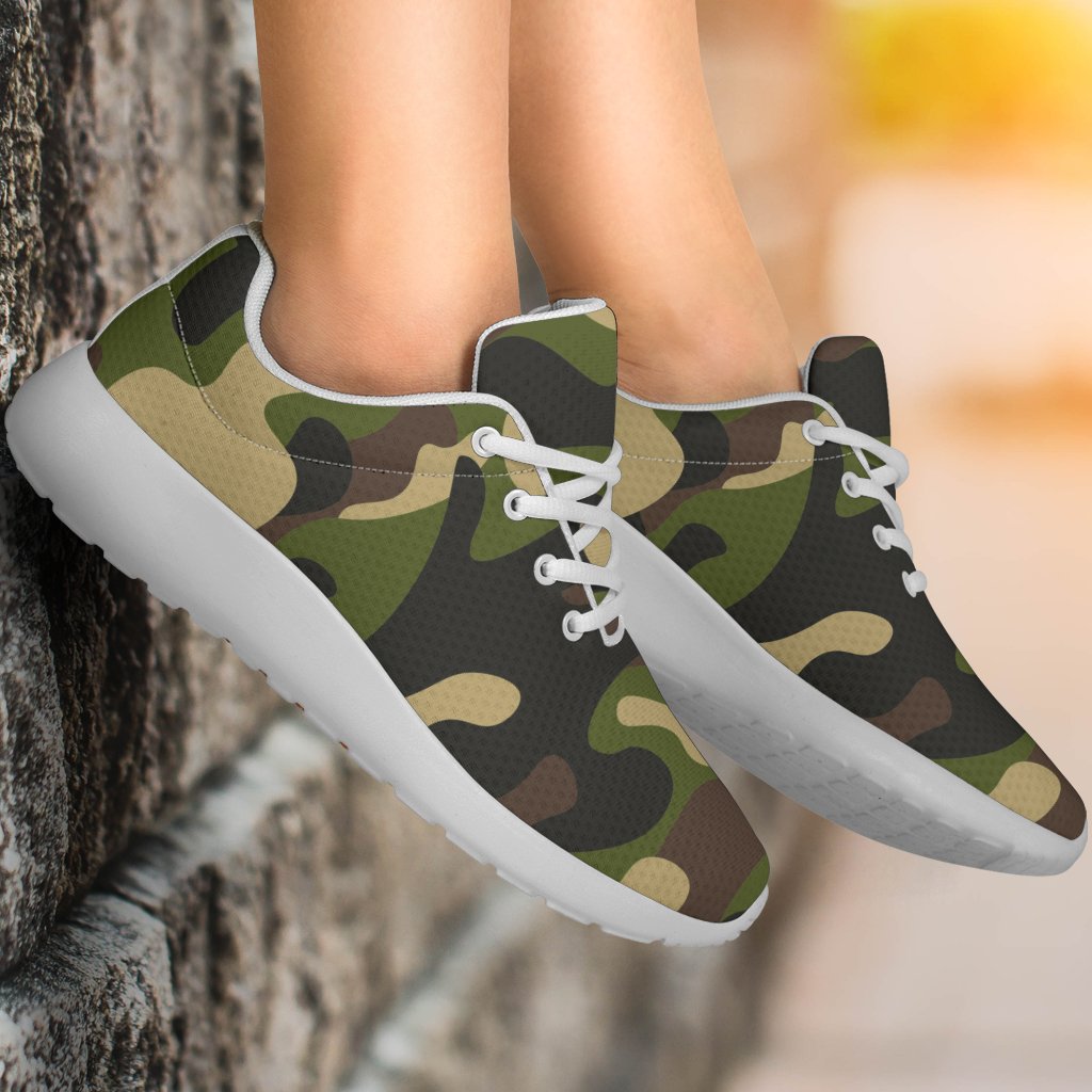 Army Green Camouflage Print Sport Shoes GearFrost