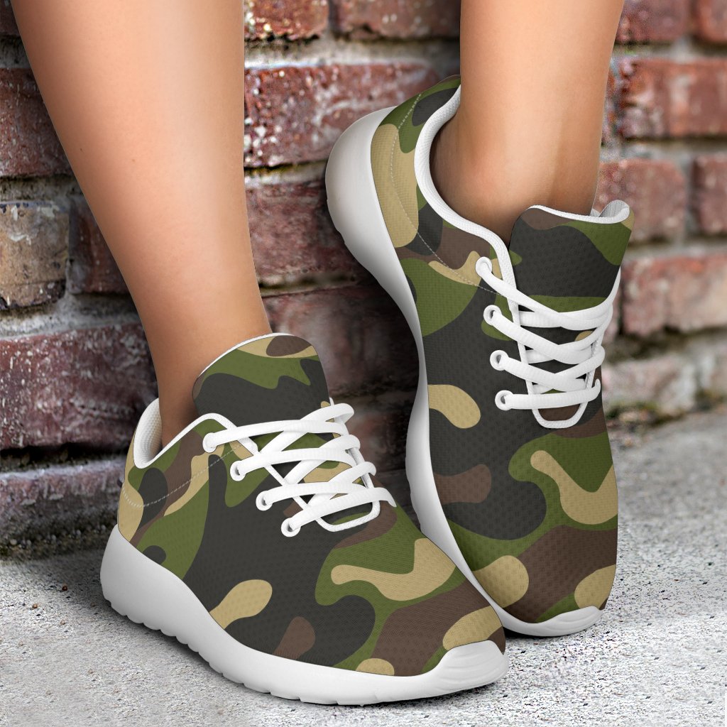 Army Green Camouflage Print Sport Shoes GearFrost