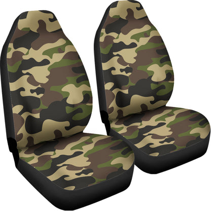Army Green Camouflage Print Universal Fit Car Seat Covers