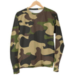 Army Green Camouflage Print Women's Crewneck Sweatshirt GearFrost