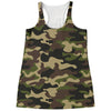 Army Green Camouflage Print Women's Racerback Tank Top