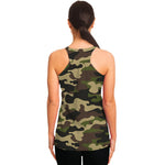 Army Green Camouflage Print Women's Racerback Tank Top