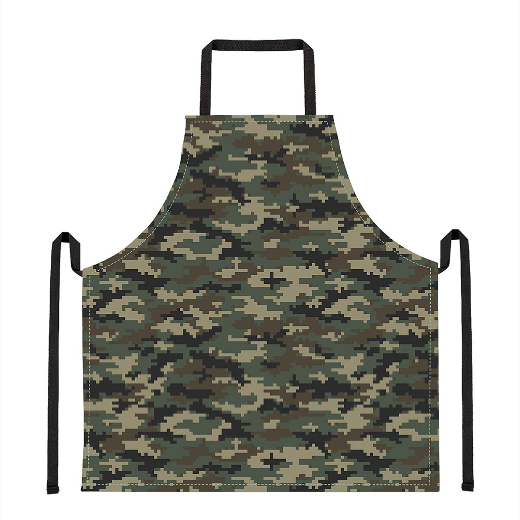 Army Green Digital Camo Pattern Print Apron