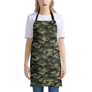 Army Green Digital Camo Pattern Print Apron