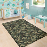 Army Green Digital Camo Pattern Print Area Rug
