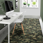 Army Green Digital Camo Pattern Print Area Rug