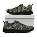 Army Green Digital Camo Pattern Print Black Running Shoes