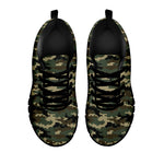 Army Green Digital Camo Pattern Print Black Sneakers