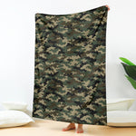Army Green Digital Camo Pattern Print Blanket