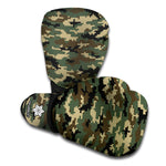 Army Green Digital Camo Pattern Print Boxing Gloves